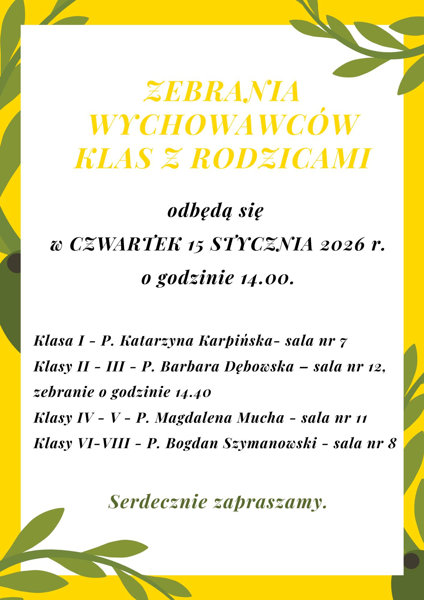 Zebrania z rodzicami