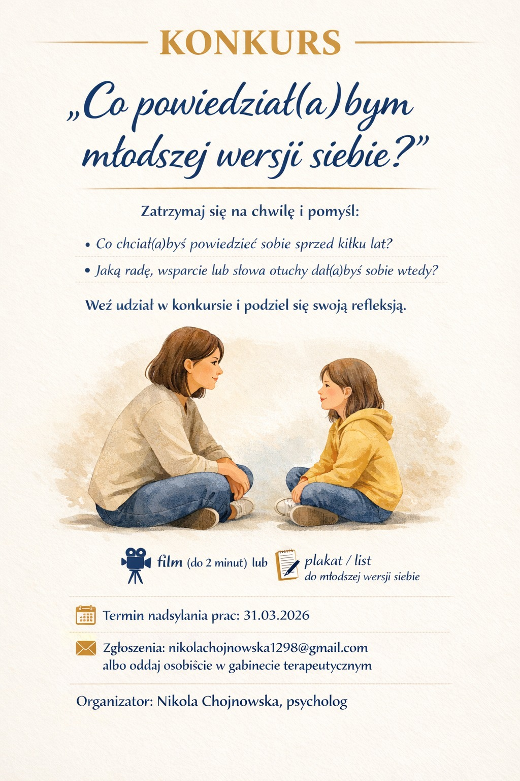 Konkurs „Co powiedział(a)bym młodszej wersji siebie?”